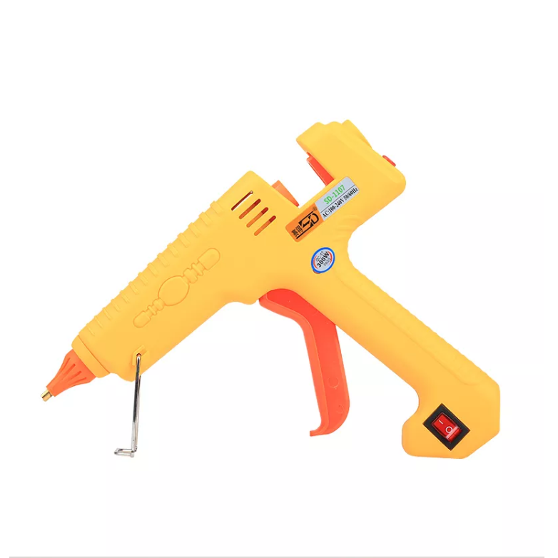 Yellow Glue Gun With Glue Sticks